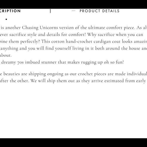 Sold Out! Chasing Unicorns Let It Be Crochet Coat Brown/Tan OS NWT - Picture 4 of 6